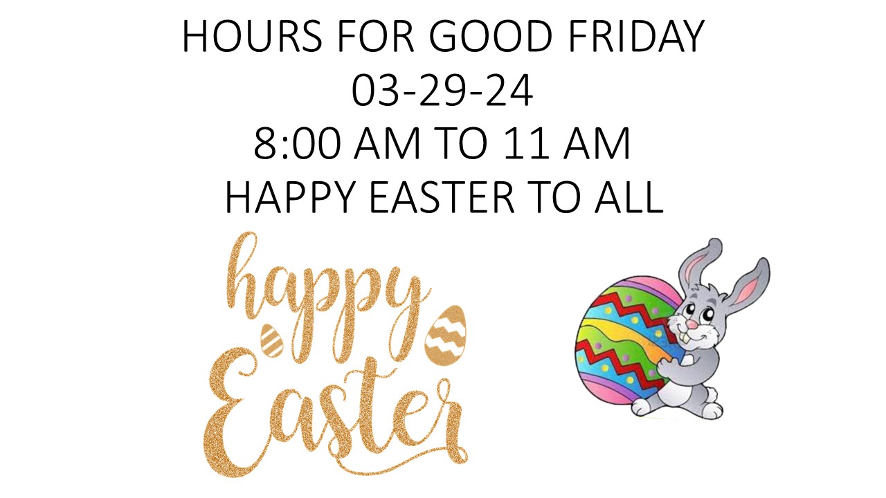 Hours for Good Friday 